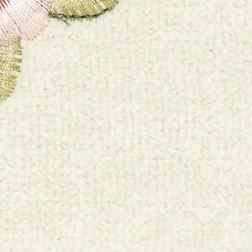 Avanti Linens Rosefan Ivory Wash Cloth - 1pc Elegant Floral Embroidered Cotton