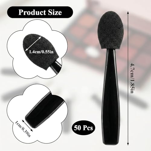 50 Pcs Disposable Eyeshadow Applicators Double Sided Sponge Makeup Brushes