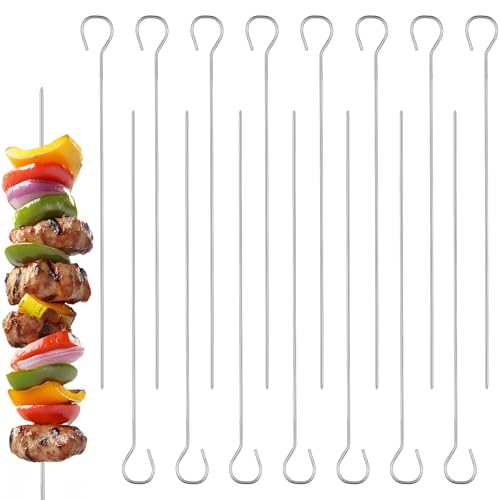 15-Pack Stainless Steel Skewers for Grilling Kabobs & Turkey