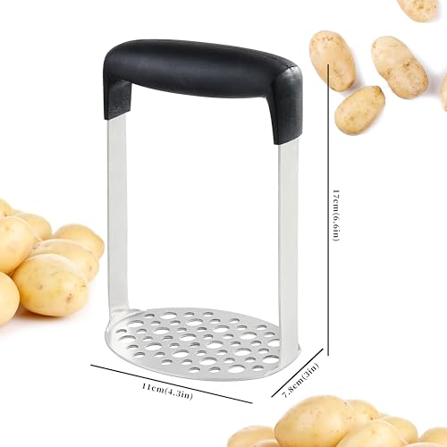 Stainless Steel Potato Masher with Ergonomic Handle - Dishwasher Safe