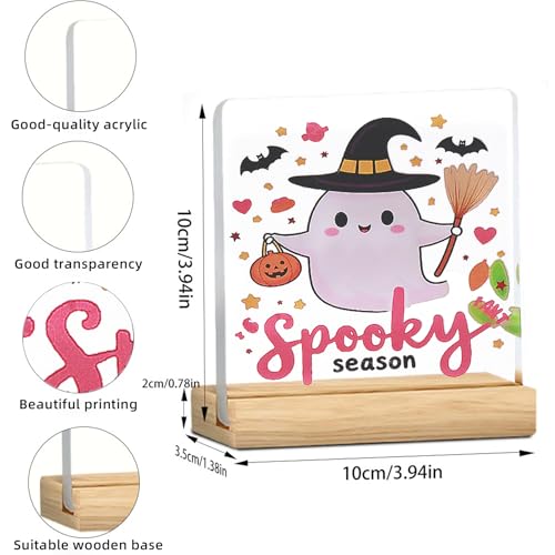 Cute Halloween Acrylic Decor for Indoor Party - 4x4 Inches
