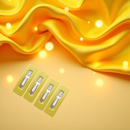 Yellow Matte Square Hair Clips Set of 4 for Women and Girls