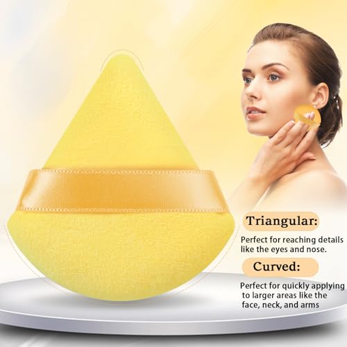 Pimoys Powder Puffs 6-Pack Soft Velour Triangle Makeup Sponges Orange