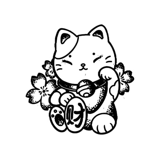 INKPOPO Semi-Permanent Cat Temporary Tattoos - 3 Sheets Waterproof 15-Day Wear