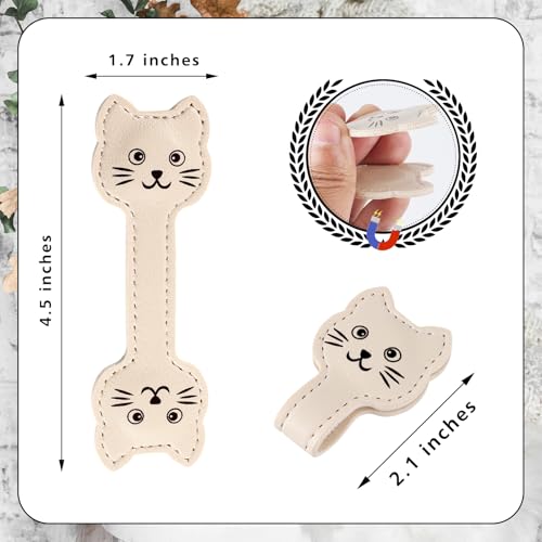 Magnetic Cat Leather Bookmarks - Cute Book Markers for Readers