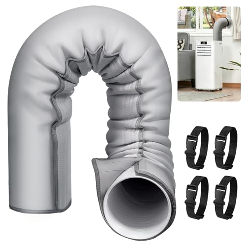 Styleeasy Portable AC Hose Insulation Sleeve - Light Gray, Fits 5" to 5.9"