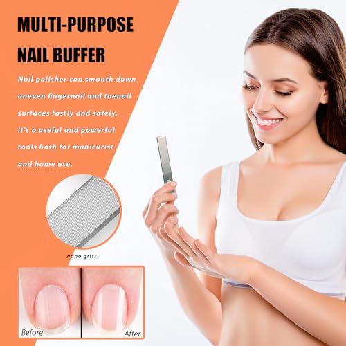 LePinko Wide Jaw Nail Clipper for Thick Toenails with Catcher & Glass Buffer