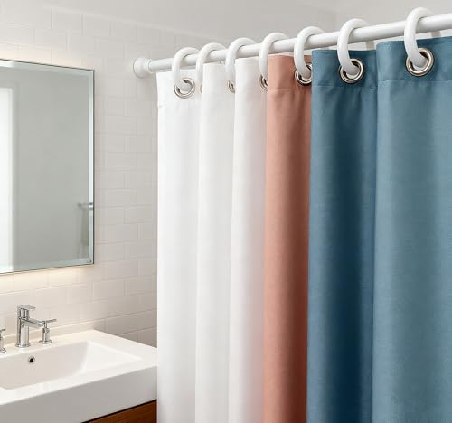 24 Pack White Plastic Shower Curtain Rings - Durable, Easy-Glide Hooks for Bathroom