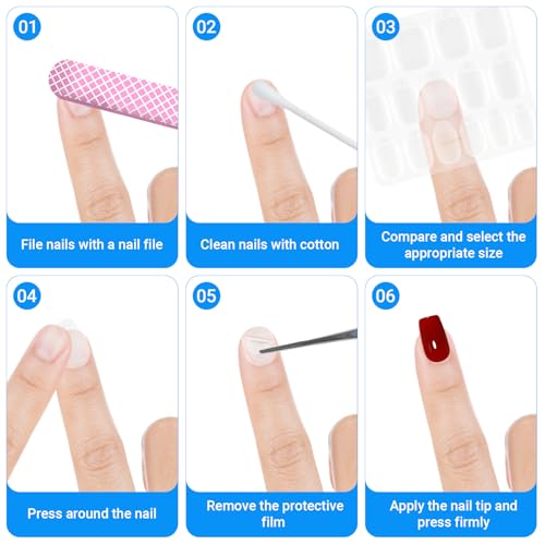 Ayzylpth 900 Pcs Clear Nail Glue Tabs - Waterproof Reusable False Nail Adhesive Stickers
