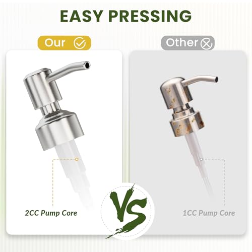 AmazerBath Green Glass Soap Dispenser with Stainless Steel Pump - 14.2OZ