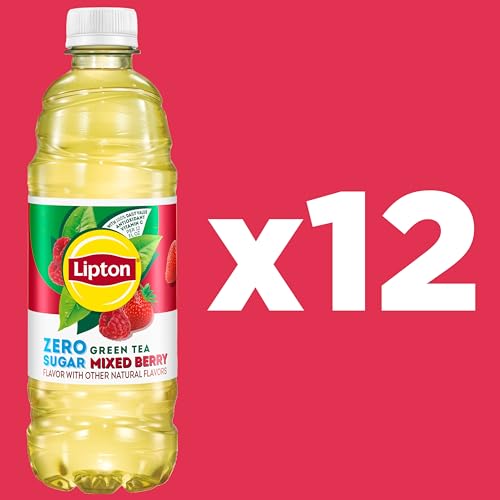 Lipton Zero Sugar Green Tea Mixed Berry Iced Tea, 12 Pack