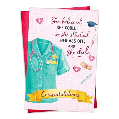 WALENGIF Nurse Graduation Card for Nursing Students and New Nurses
