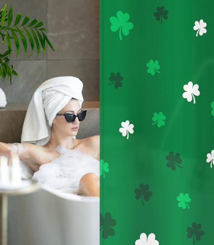 St. Patrick's Day Shamrock Shower Curtain - 72x72 Green Fabric