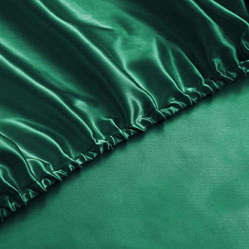 Queen Satin Fitted Sheet - Blackish Green - 100% Polyester