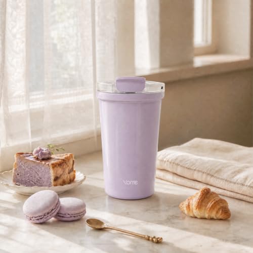 YOME 12oz Insulated Coffee Cup - Light Purple Leak-Proof Travel Tumbler