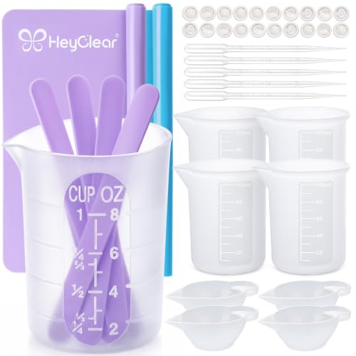 HeyClear Silicone Measuring Cup Kit for Epoxy Resin - 250ml & 100ml Set