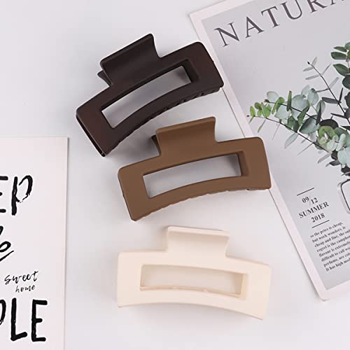 Caiyao Brown Acrylic Hair Claw Clip - Large Non-Slip Matte Jaw Clip for Thick Hair