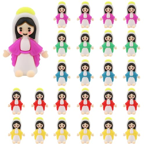 30pcs Mini Virgin Mary Figurines - Multicolor Religious Party Favors