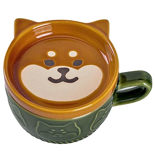 Dog Mug with Lid - 10 oz Cute Ceramic Coffee Cup for Dog Lovers, Novelty Gift