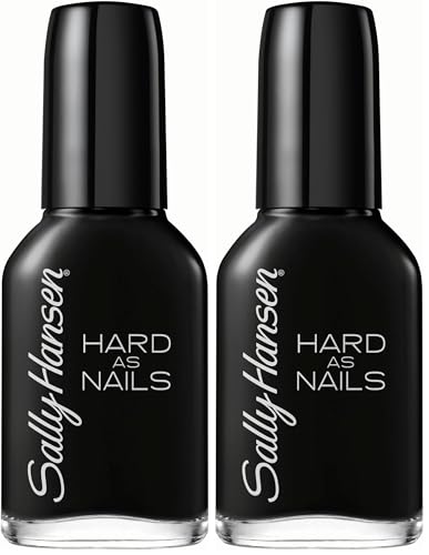 Sally Hansen Hard as Nails Color Polish, Black Heart, 2-Pack