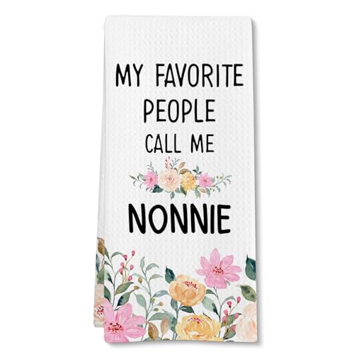 Nonnie Kitchen Towels - Decorative Hand Towels for Grandma, 16x24in