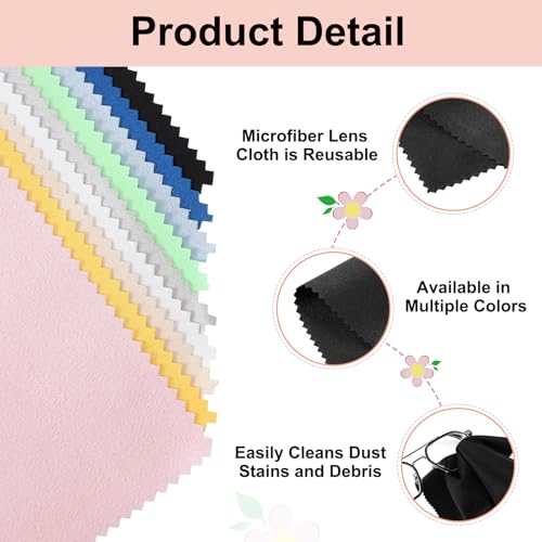 uxcell 6 Pcs Microfiber Glasses Cleaning Cloths 8 x 8 Inch Black for Electronics & Screens