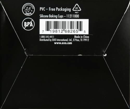 OXO Good Grips Silicone Baking Cups - Reusable, BPA-Free, Non-Stick | Pack of 12 Cupcake & Muffin Liners