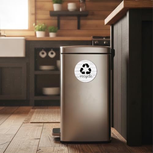 Rustic Trash and Recycle Magnets - 3.5" Kitchen Stickers