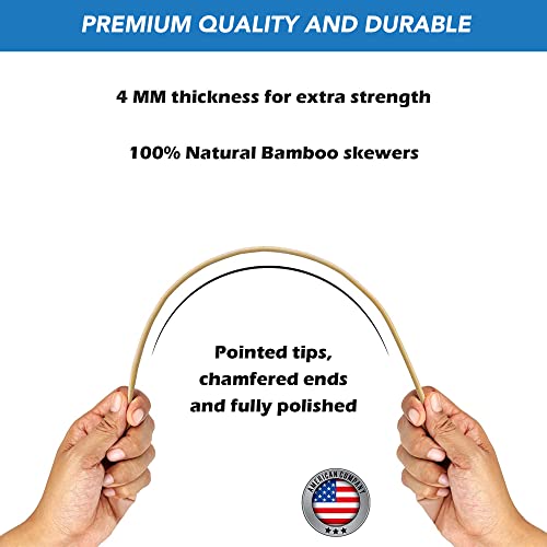 100 Pack 6-Inch Bamboo Skewers for Grilling & BBQ