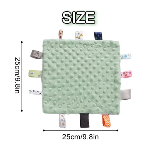 Yufiova Mint Green Baby Security Taggies Blanket Soothing Sensory Comforter