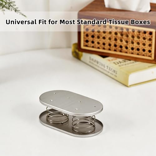Aluminum Alloy Tissue Box Lifter with Controlled-Tension Spring | Fits Most Rectangular Tissue Boxes