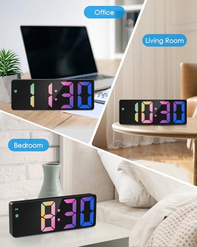 Colorful AMIR LED Digital Alarm Clock with Snooze & Dimmable Display