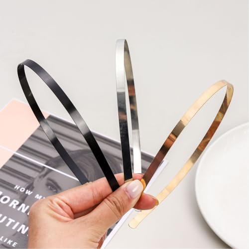 ArrErr 21-Pack Metal Blank Headbands Narrow Hair Bands for DIY Crafting