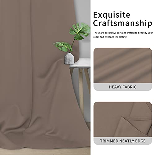 Easy-Going Blackout Curtains 2 Panels Camel 42x63 in Thermal Grommet Room Darkening