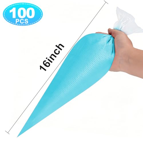 16 Inch Disposable Piping Bags - 100 Pack for Cake Decorating