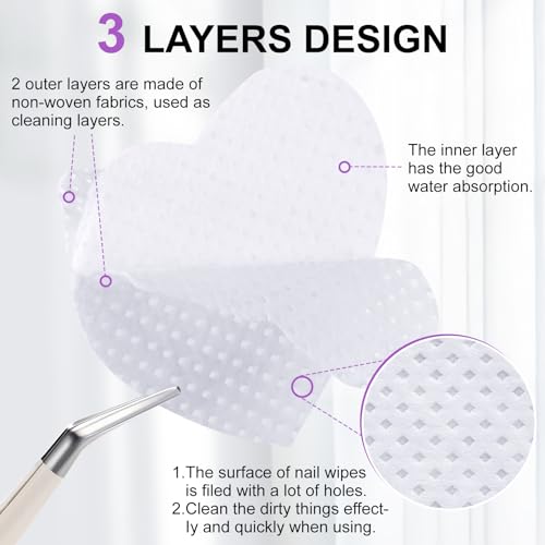 540 Lint-Free Nail Wipes with Pump Dispenser Bottle for Gel Polish