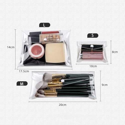 ZLmoue 4-Pack Transparent Mini PVC Makeup Bags Clear Cosmetic Pouches