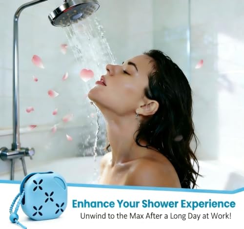 Blue Shower Steamer Tray with Suction Cup Hook - Reusable Aromatherapy Holder
