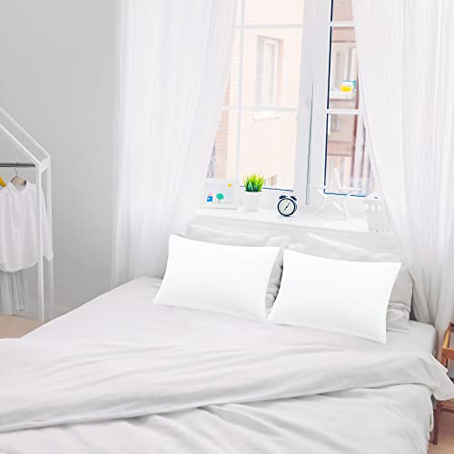 Microfiber Pillowcases Set of 2 with Zipper Closure, 14x20 White