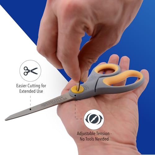 Westcott 8-Inch Titanium Bonded Scissors with Adjustable Glide - 1-Pack