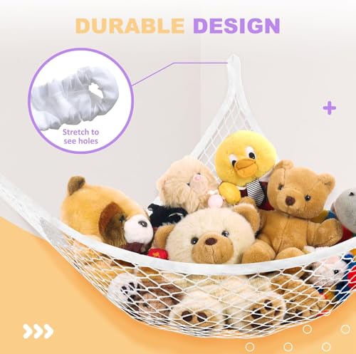 Lazebox Stuffed Animal Hammock - Large Capacity Toy Storage Net