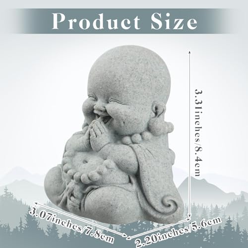 Zen Monk Buddha Statue - Sandstone Prayer Figurine for Home Decor