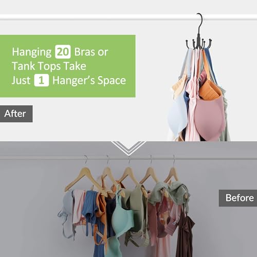OMHOMETY Black Tank Top & Bra Hanger - 24 Capacity Organizer