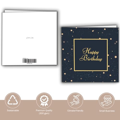 Celestial Starry Night Birthday Card with Kraft Envelope