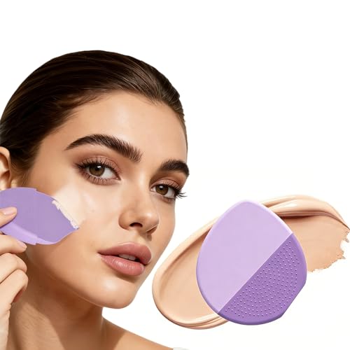 SIHIMESOLFVE Silicone Foundation Brush - Flat Head Makeup Tool in Purple