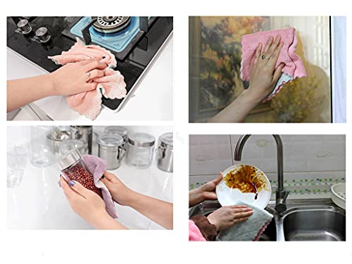 15 Pack Double-Sided Microfiber Cleaning Cloths - Lint Free Kitchen Towels