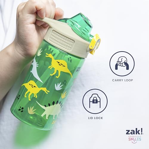 Zak Designs Hot Wheels Kids Water Bottle, 16oz Leak-Proof Straw Bottle