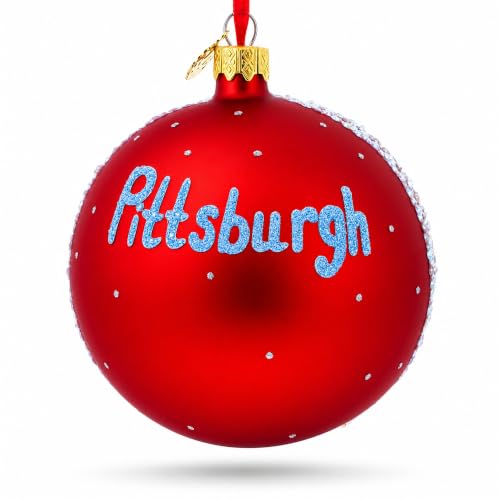 German Glass Hand-Painted Christmas Ornament - 4 Inch Holiday Tree Decor