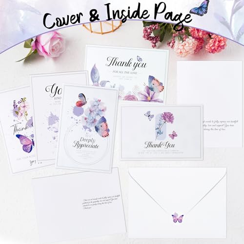 WATINC 20 Sets Sympathy Thank You Cards with Envelopes & Stickers