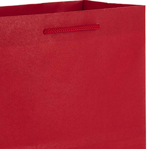 6 Red Gift Bags in Assorted Sizes - Holiday & Party Wrap Set